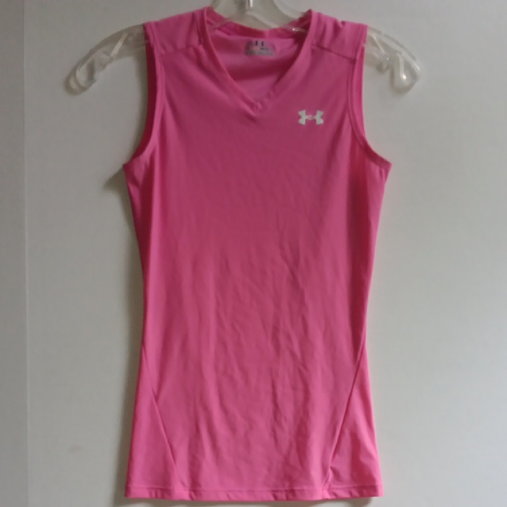 UNDER ARMOUR PINK FITTED TANK TOP